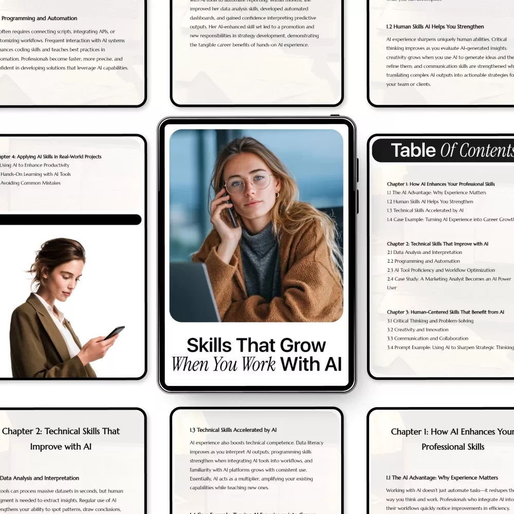 Skills That Grow When You Work with AI | AI Skills Guide, Professional Development eBook, Career Growth Digital Download, Work Smarter with Artificial Intelligence - Image 5