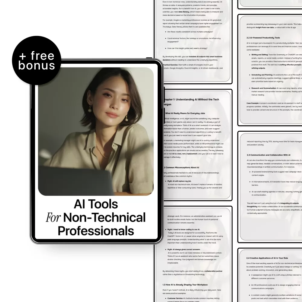 AI Tools for Non-Technical Professionals | Practical Ebook on AI Skills for Non Technical Jobs, Career Growth, Productivity & Future-Proof Workflows