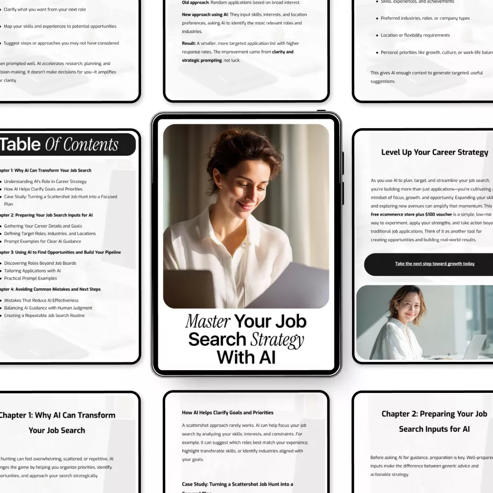 Master Your Job Search Strategy with AI – Ultimate Guide with AI Prompts for Job Search Strategy, eBook & Checklist for Career Success - Image 5