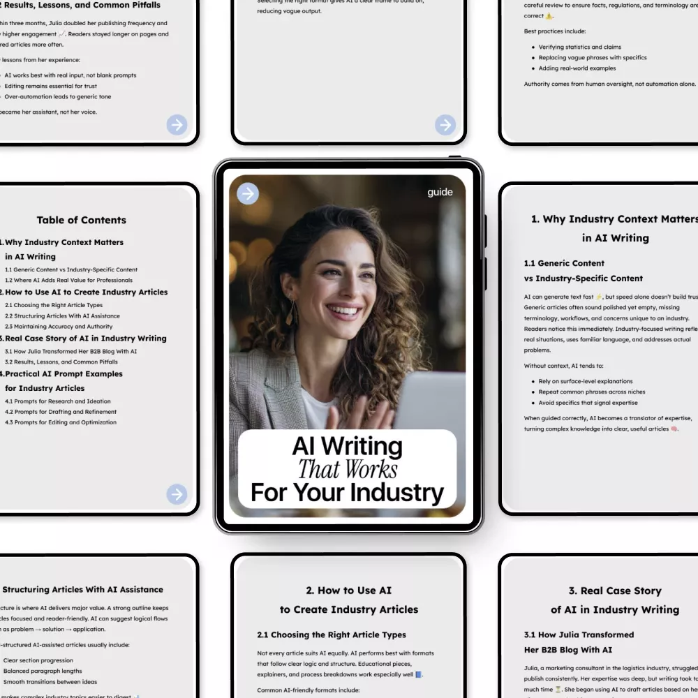 AI Writing That Works for Your Industry – Ultimate Guide to AI for Writing Articles for Your Industry, Prompts, Case Studies & Industry-Specific Content Strategies - Image 5
