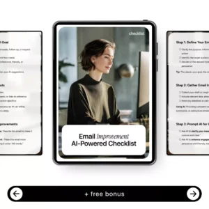 Email Improvement AI-Powered Checklist – Smart AI Prompts for Email Improvements, Professional Email Writing & Optimization Guide, Digital Download Checklist