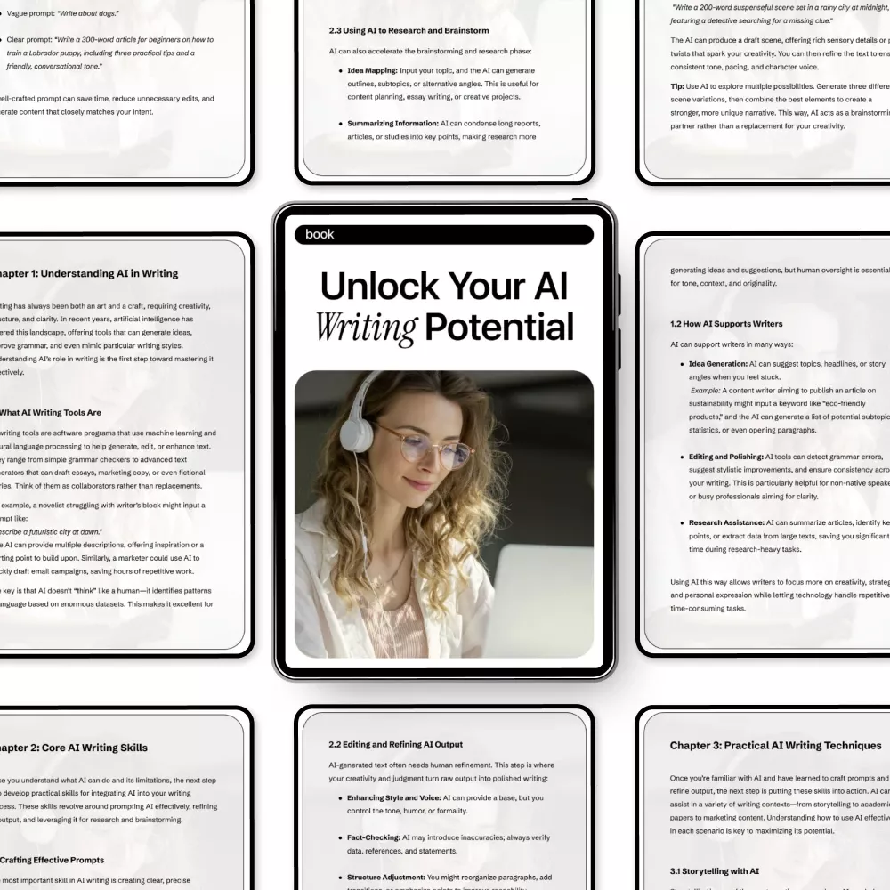 Unlock Your AI Writing Potential – Practical eBook for Building ai skills for writing tasks, Smarter Prompts, Editing, Research & Content Creation - Image 5