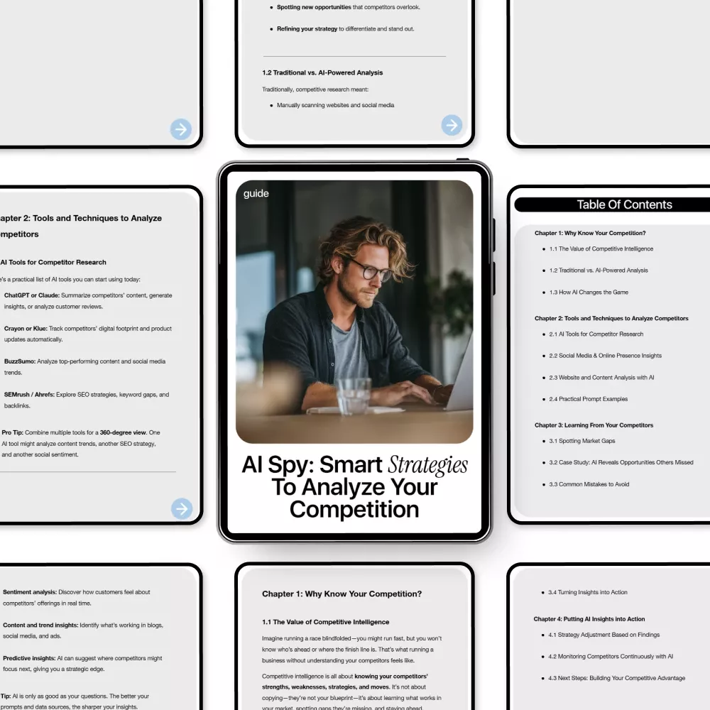 AI Spy: Smart Strategies to Analyze Your Competition – AI Competitor Analysis Guide, Competitive Intelligence eBook, Market Research & Business Strategy Digital Download - Image 5