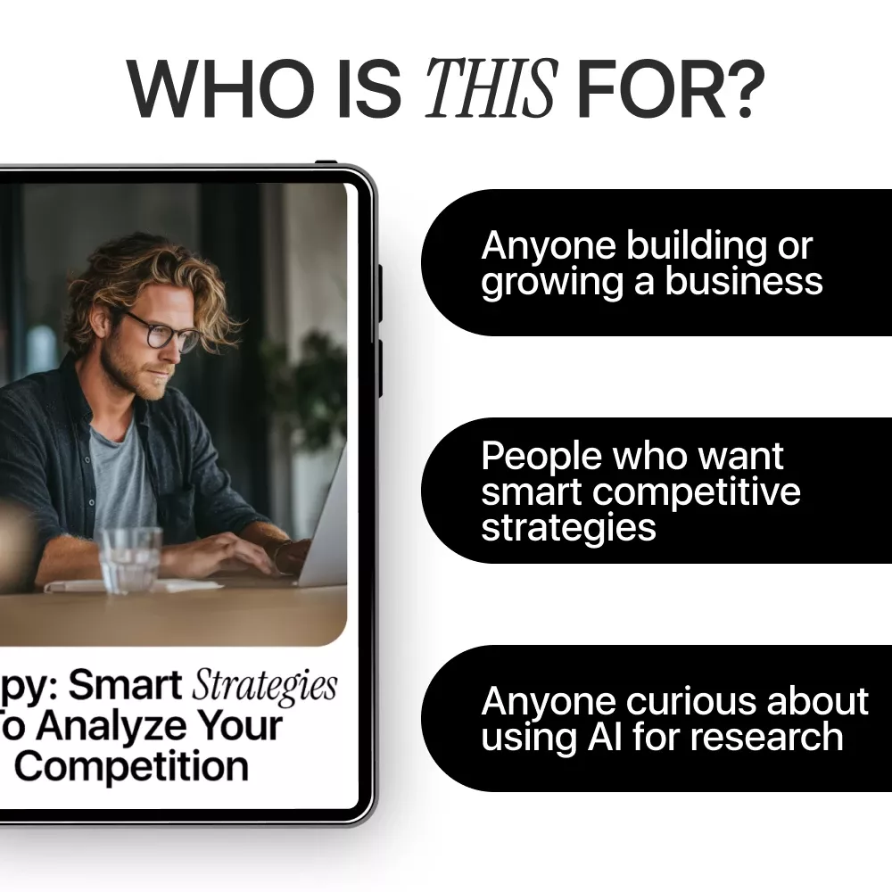 AI Spy: Smart Strategies to Analyze Your Competition – AI Competitor Analysis Guide, Competitive Intelligence eBook, Market Research & Business Strategy Digital Download - Image 6