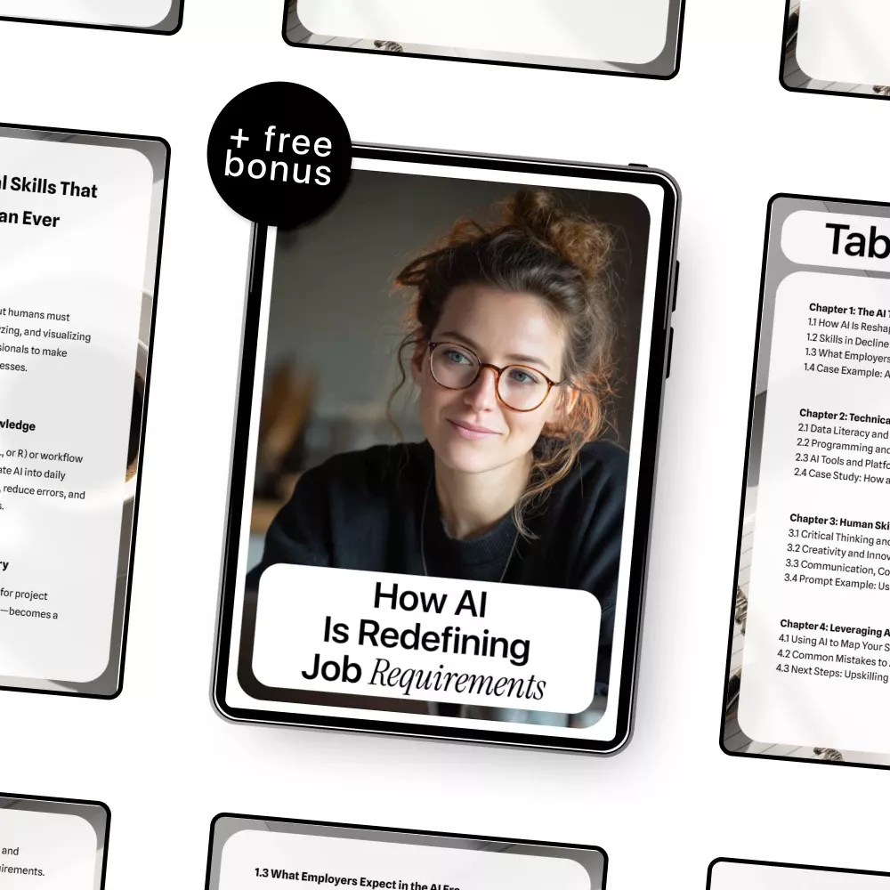 How AI Is Redefining Job Requirements – Career Skills Guide, AI Skills eBook, Future of Work Digital Download, Upskilling for AI Era