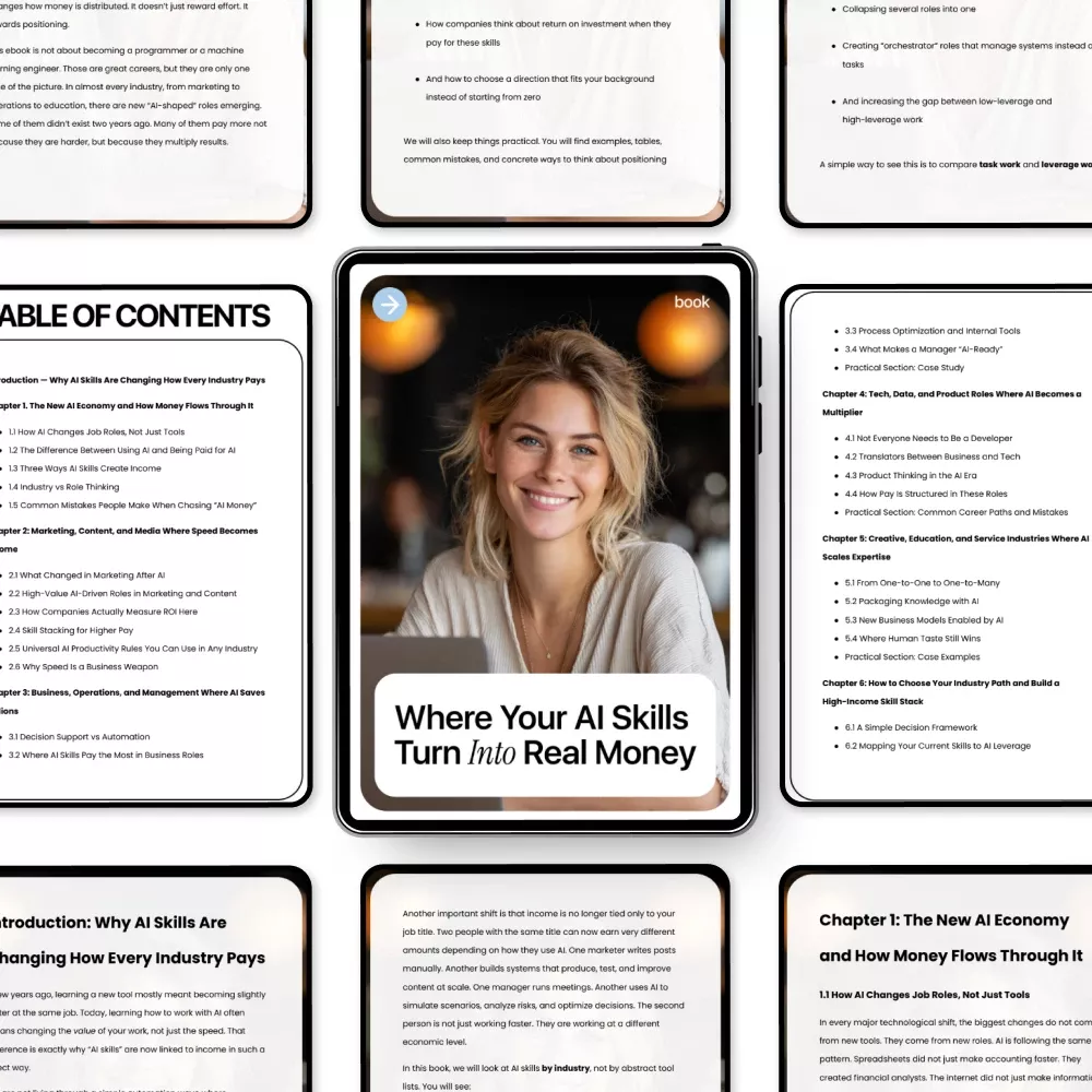 Where Your AI Skills Turn Into Real Money – eBook Guide to AI Skills Income by Industry, Career Paths, High-Income Skill Stacks, and Practical AI Monetization - Image 5