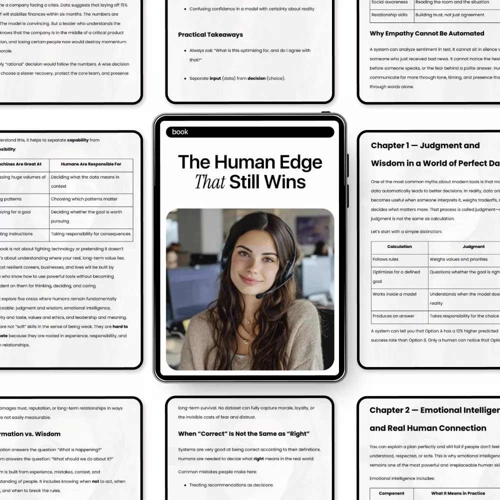 The Human Edge That Still Wins – Ebook on Human Skills AI Cannot Replace for Leaders, Creatives & Professionals - Image 5