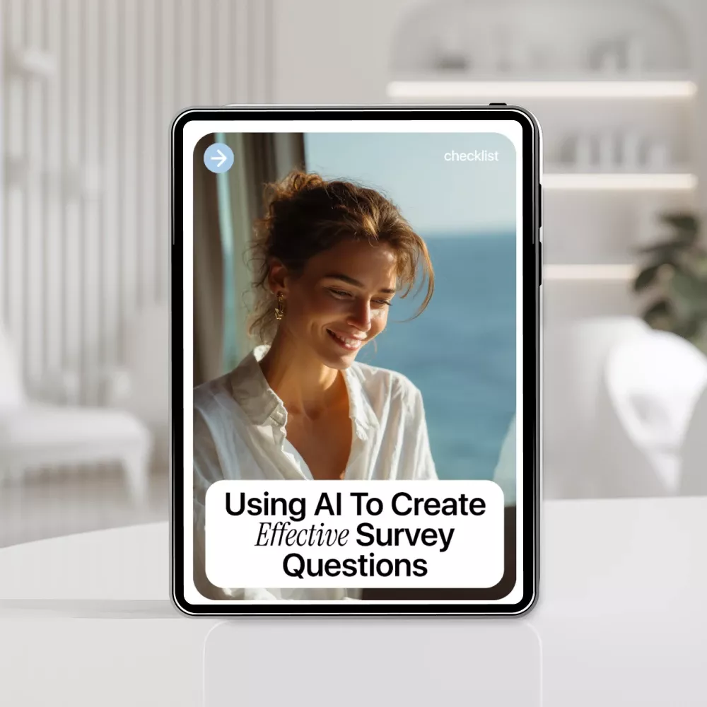 Using AI to Create Effective Survey Questions | AI Survey Design Checklist, Market Research Guide, Customer Feedback eBook, Digital Download