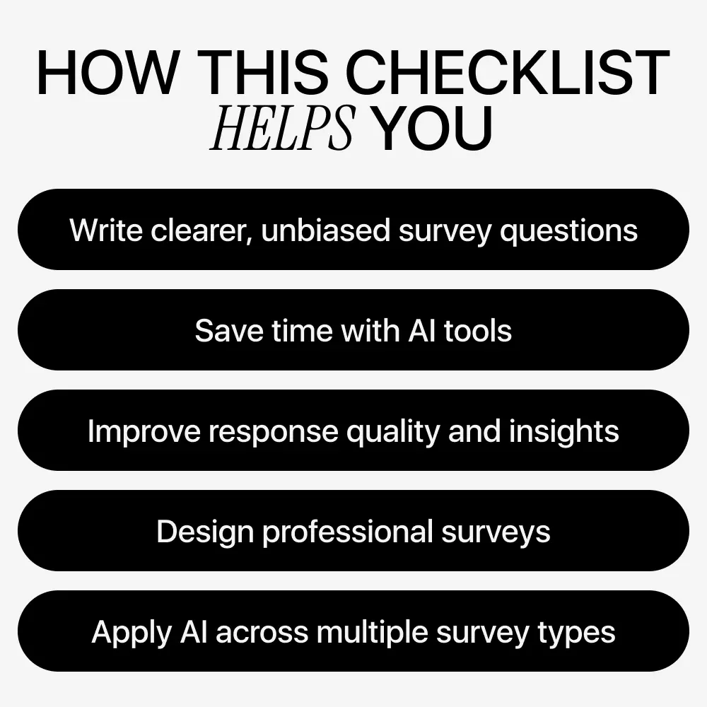 Using AI to Create Effective Survey Questions | AI Survey Design Checklist, Market Research Guide, Customer Feedback eBook, Digital Download - Image 4