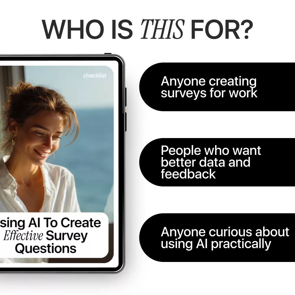 Using AI to Create Effective Survey Questions | AI Survey Design Checklist, Market Research Guide, Customer Feedback eBook, Digital Download - Image 5