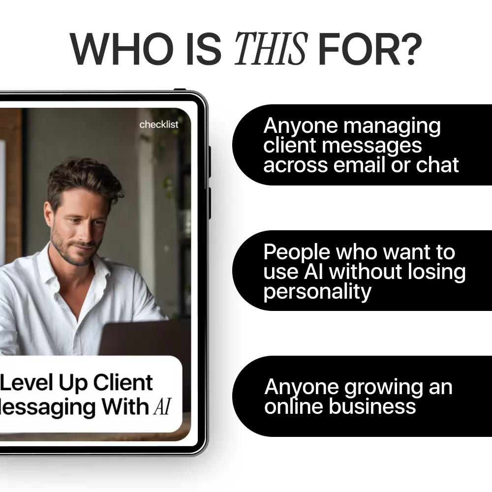 Level Up Client Messaging with AI | Digital Download Guide for Small Business, Coaches & Online Sellers | eBook + Checklist - Image 5