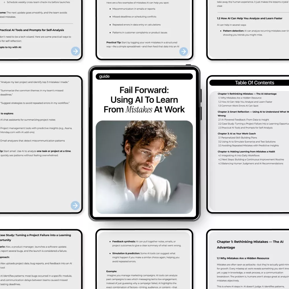 Fail Forward: Using AI to Learn from Mistakes at Work | AI Productivity Guide, Workplace Learning eBook, Professional Growth & Smart Reflection Toolkit - Image 5