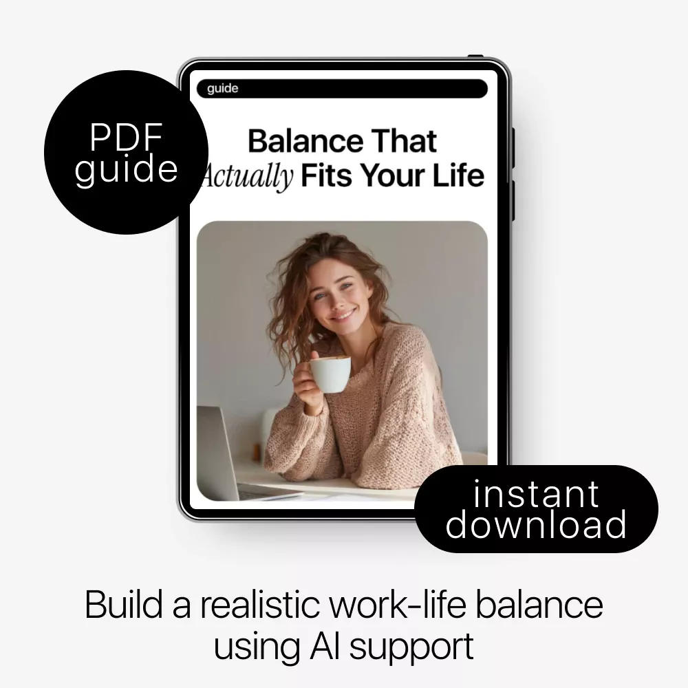 Balance That Actually Fits Your Life | Practical Guide with AI for Creating a Work-Life Balance Plan | Personalized Digital Download - Image 3