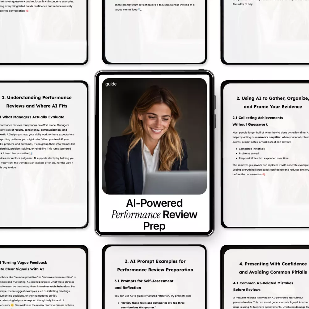 AI-Powered Performance Review Prep | How to Use AI to Prepare for a Performance Review | Digital Guide for Self-Assessments, Achievements & Confident Review Planning - Image 5