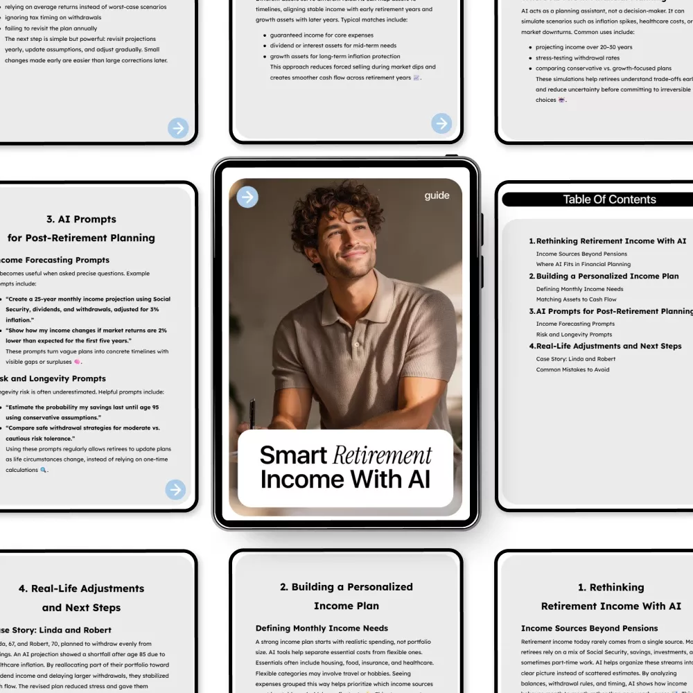 Smart Retirement Income With AI: Digital Guide, eBook & Checklist for Post-Retirement Planning, AI Prompts, Income Forecasting, Personalized Income Plan - Image 5