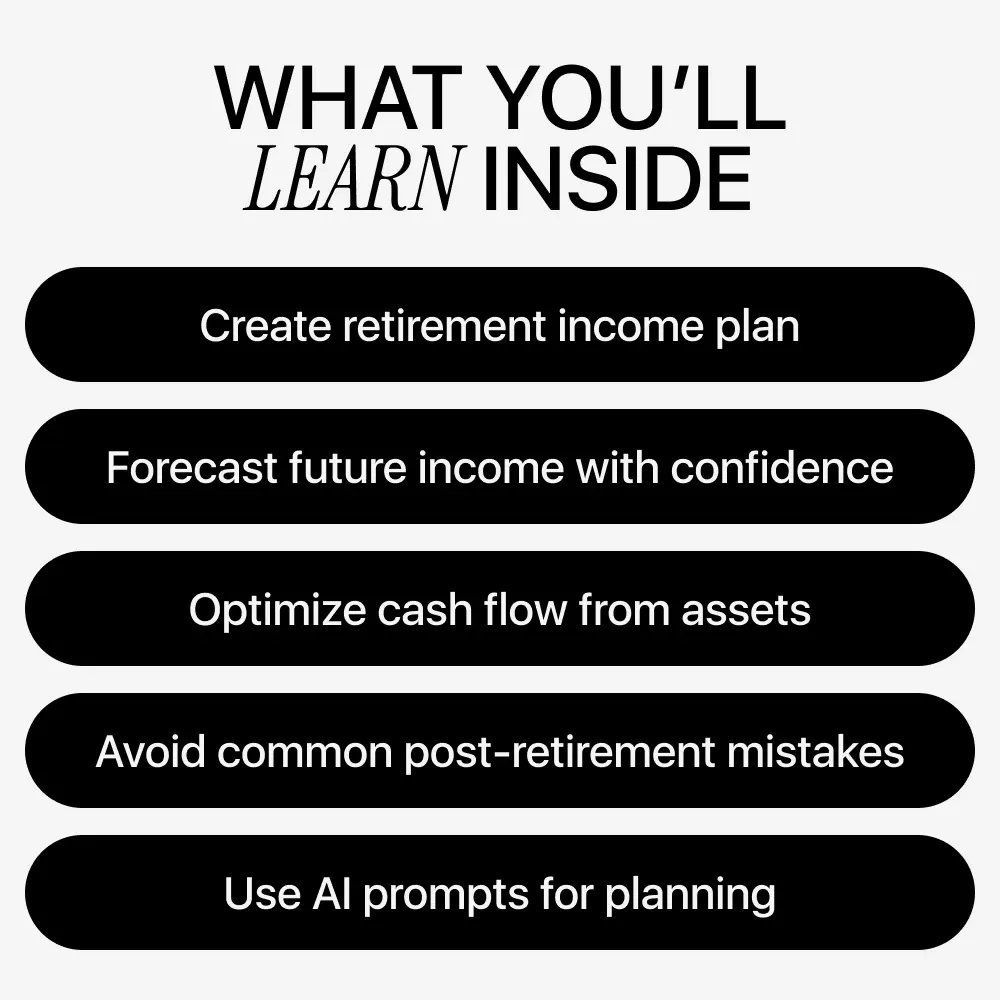 Smart Retirement Income With AI: Digital Guide, eBook & Checklist for Post-Retirement Planning, AI Prompts, Income Forecasting, Personalized Income Plan - Image 4