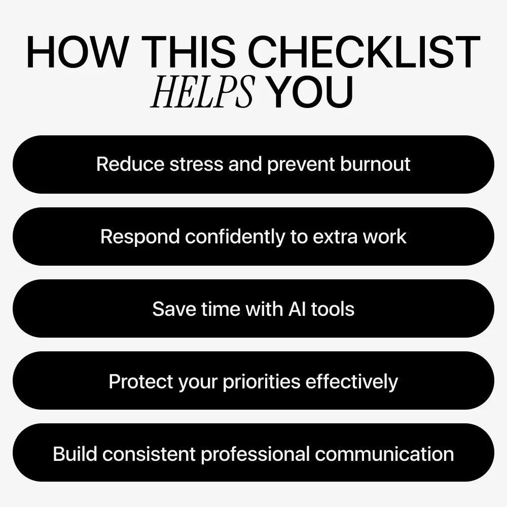 Not Right Now Doesn’t Mean Never: AI-Powered Checklist for How to Use AI to Say No to Extra Work, Protect Your Time, and Set Boundaries - Image 4