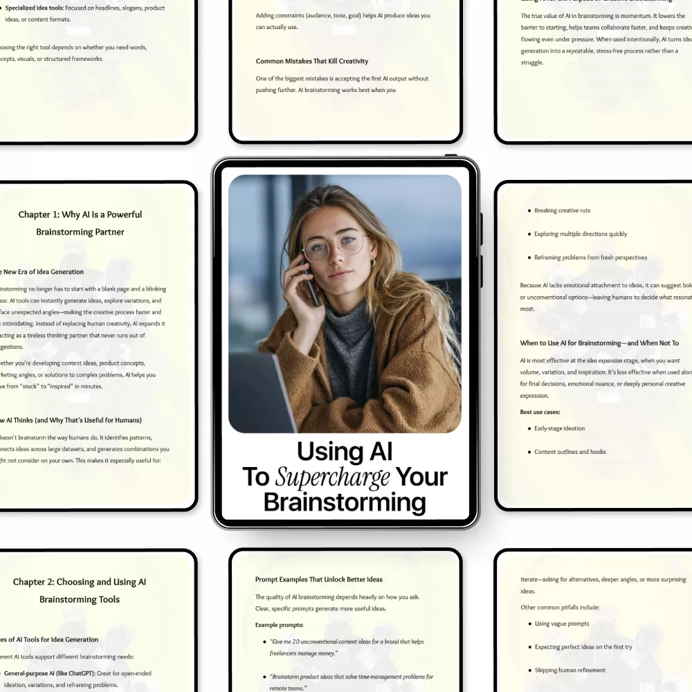 Using AI to Supercharge Your Brainstorming – Practical Guide to ai tools for brainstorming ideas, Creative Thinking, Idea Generation Workflow, Digital Download - Image 5