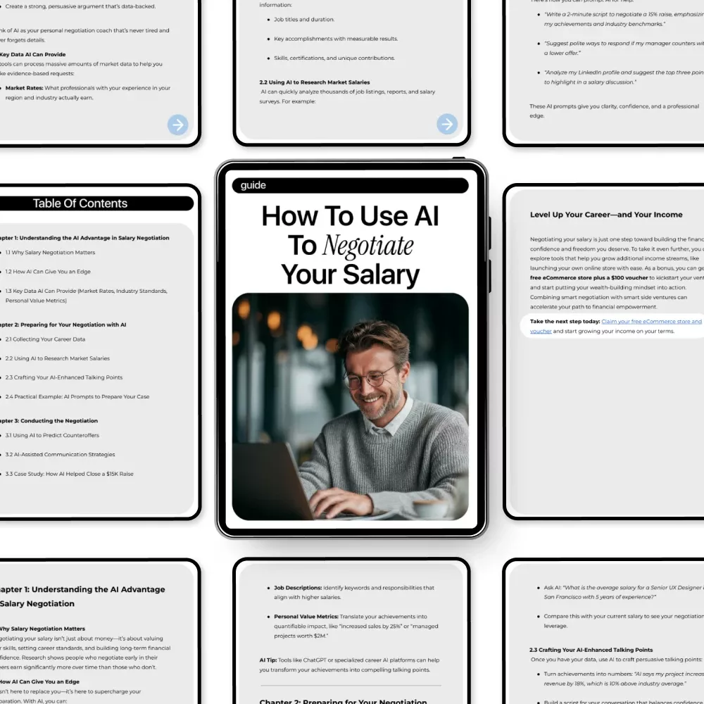 How to Use AI to Negotiate Your Salary – Smart Career Guide for Higher Pay, AI-Powered Salary Negotiation Strategy, Professional Growth Digital Download - Image 5