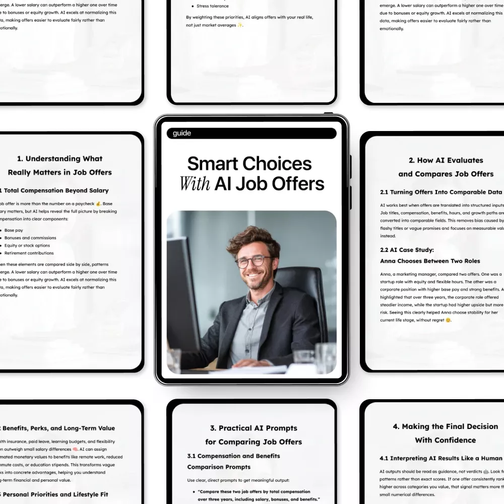 Smart Choices With AI Job Offers – Career Decisions Guide for Clear Comparisons, AI for Comparing Job Offers and Benefits, Digital Download - Image 5
