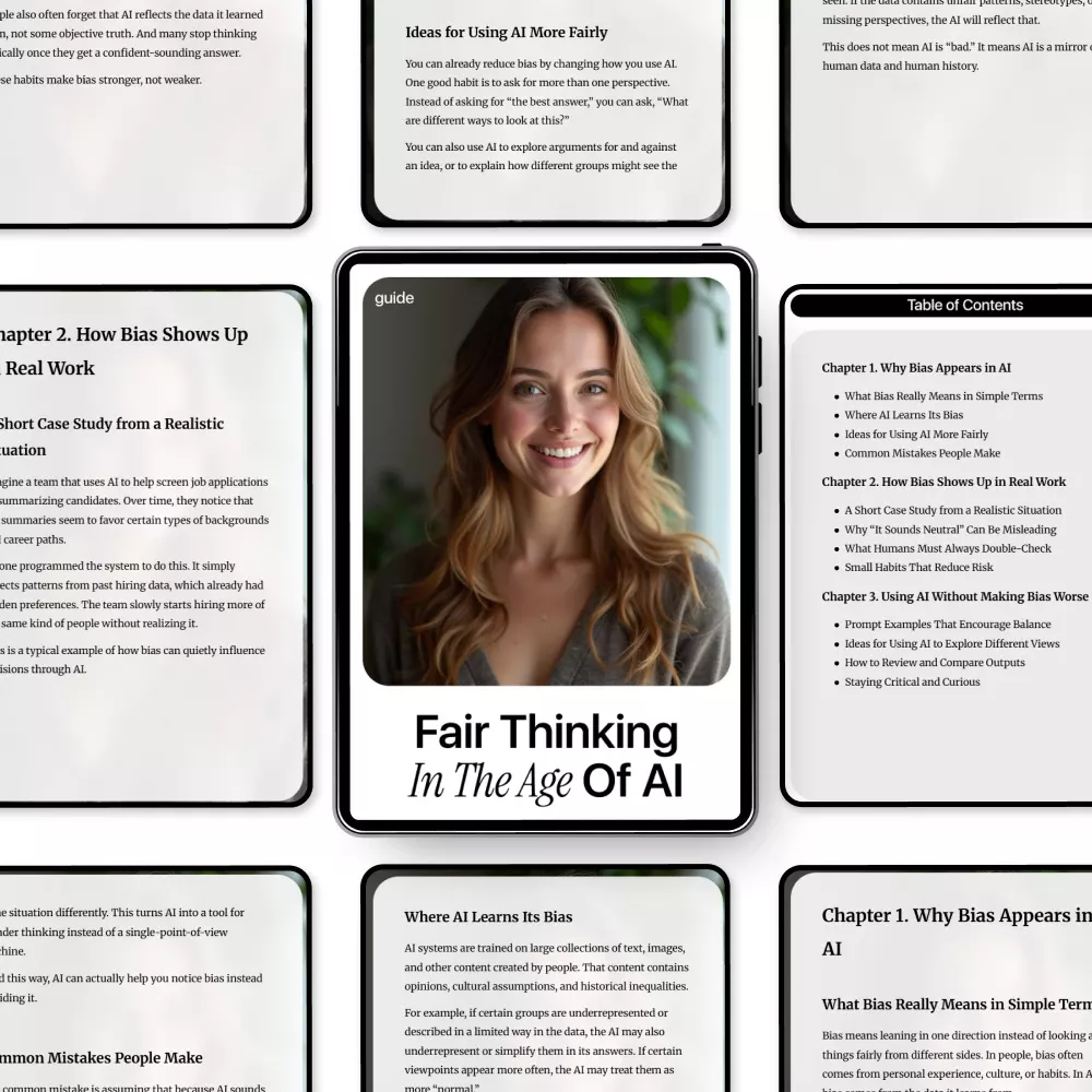 Fair Thinking in the Age of AI – Ethical AI Guide, AI Bias Awareness eBook, Fair AI Decision-Making Checklist for Responsible & Human-Centered AI Use - Image 5