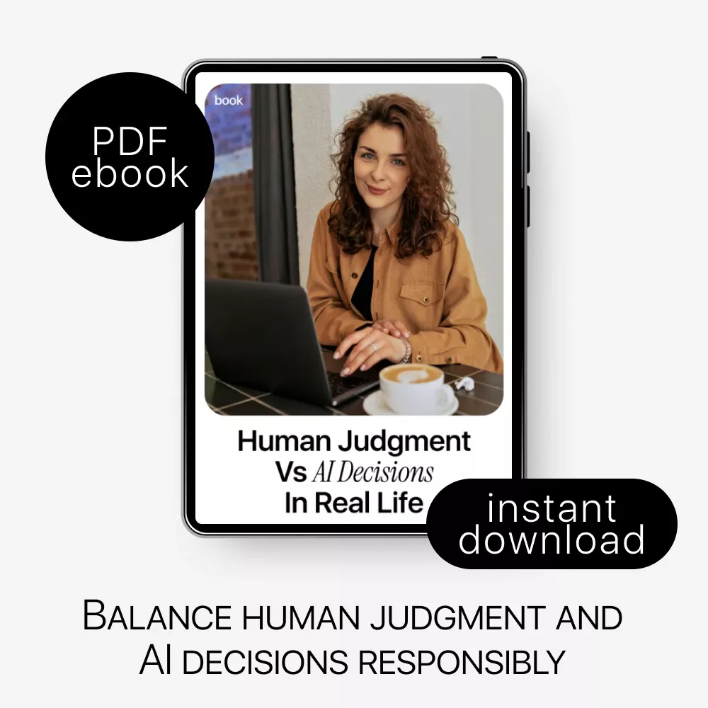 Human Judgment vs AI Decisions in Real Life | Practical AI Ethics Guide, Human-in-the-Loop Decision Making eBook, Automation vs Human Thinking Digital Download - Image 3