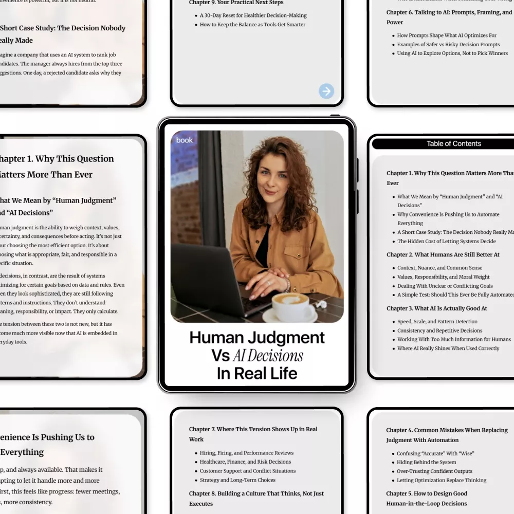 Human Judgment vs AI Decisions in Real Life | Practical AI Ethics Guide, Human-in-the-Loop Decision Making eBook, Automation vs Human Thinking Digital Download - Image 5