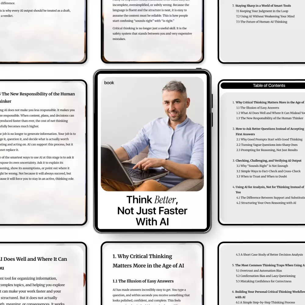 Think Better, Not Just Faster with AI – Critical Thinking Guide for Smart AI Use, Better Prompts, Decision-Making & Human Judgment (Digital Download) - Image 5