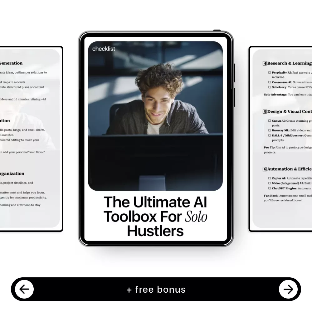 The Ultimate AI Toolbox for Solo Hustlers – Actionable Checklist of New AI Tools for Solo Work, Productivity, Content & Automation