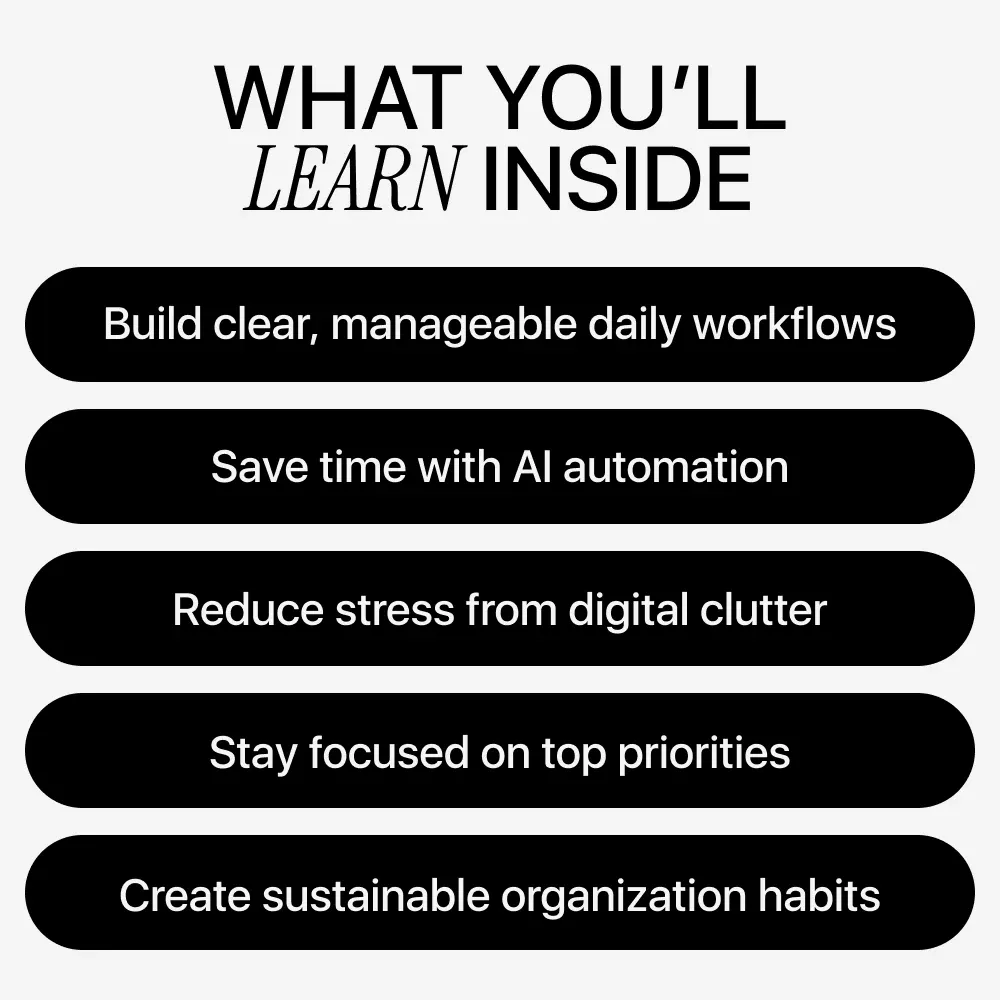 Smart Strategies to Stay Organized and Boost Productivity | Digital eBook Guide on how to use ai to stay organized | Productivity & Workflow Planner - Image 4