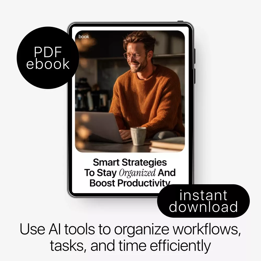 Smart Strategies to Stay Organized and Boost Productivity | Digital eBook Guide on how to use ai to stay organized | Productivity & Workflow Planner - Image 3