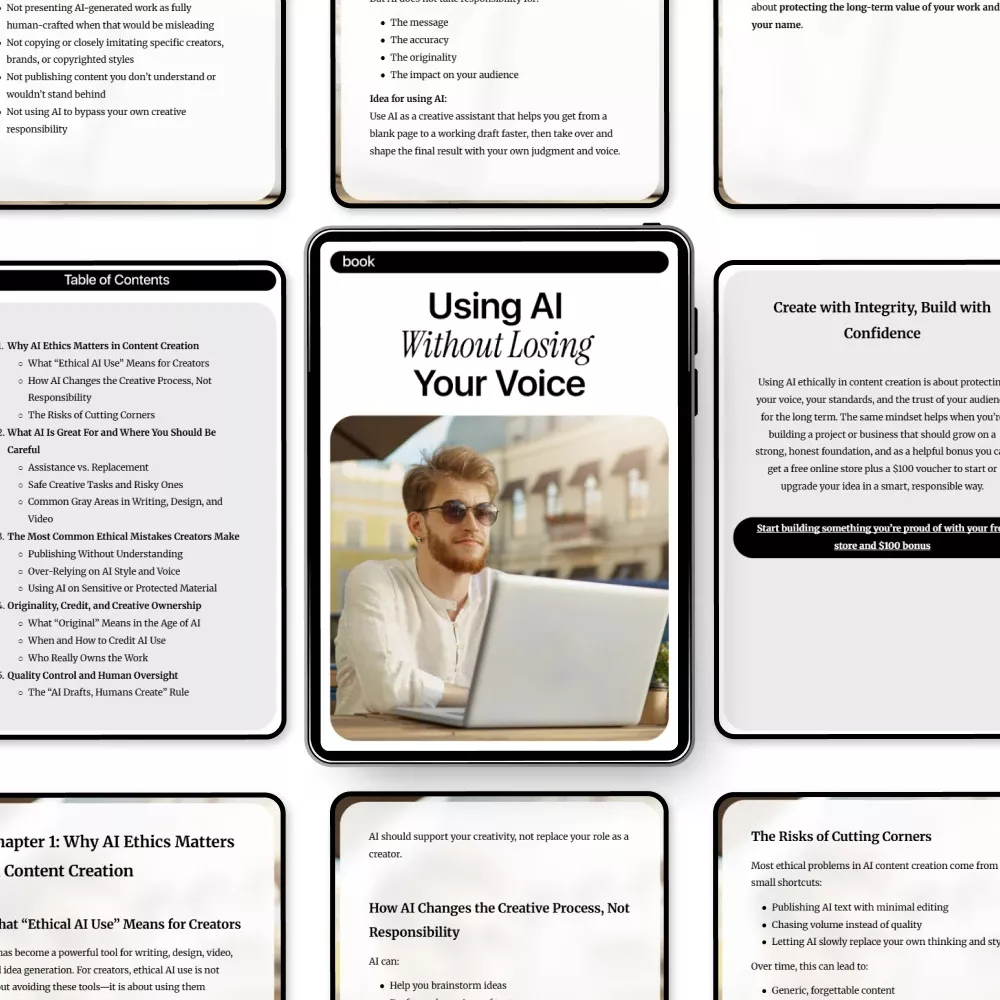 Using AI Without Losing Your Voice – eBook on AI Ethics in Content Creation, Ethical AI Use Guide for Writers, Designers, and Creators - Image 5