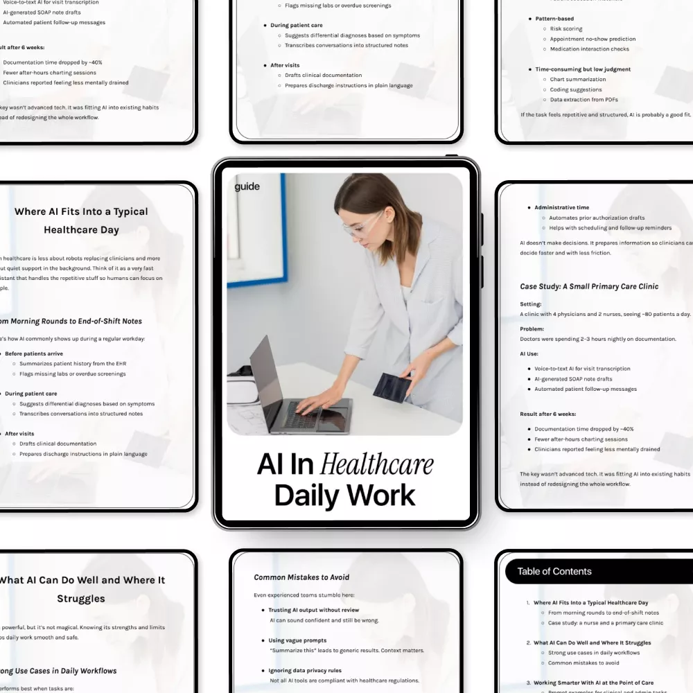 AI in Healthcare Daily Work Guide | Practical AI Workflow Tips | Healthcare AI eBook | Digital Download for Medical Teams - Image 5