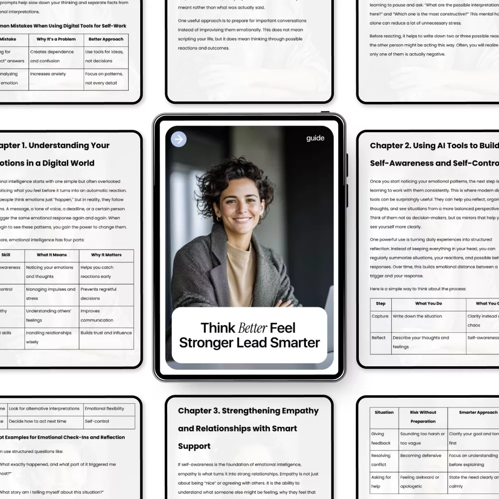 Think Better Feel Stronger Lead Smarter – A Practical Guide to Emotional Intelligence with AI Tools for Modern Leaders & Professionals - Image 5
