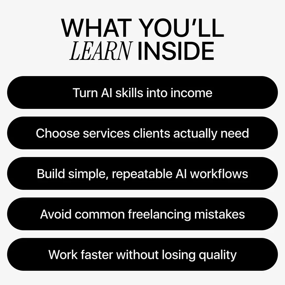 AI Freelancing Made Practical – Step-by-Step Guide on how to use ai to become a freelancer, Build Profitable AI Services & Workflows - Image 4