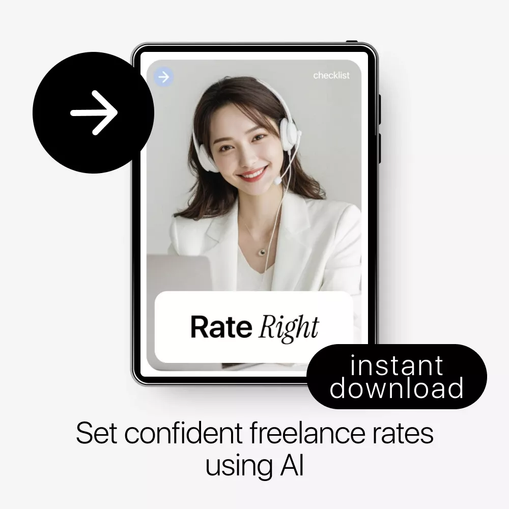Rate Right | Freelance Pricing Checklist with ai for setting freelance rates, Confident Rates, Smart Pricing Strategy - Image 3