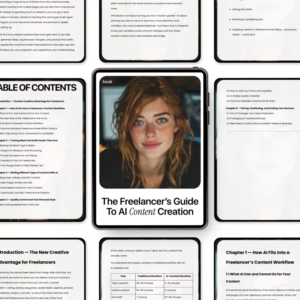 The Freelancer’s Guide to AI Content Creation | eBook for ai content creation for freelancers, Writers, Creators & Digital Entrepreneurs - Image 5