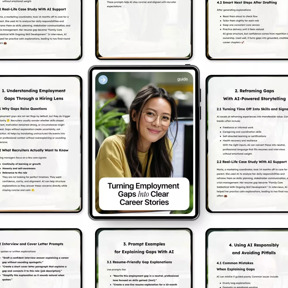 Turning Employment Gaps Into Clear Career Stories | Guide for Job Seekers | AI-Powered Career Storytelling | How to Use AI to Explain Employment Gaps | Resume, Interview & Cover Letter Support - Image 5