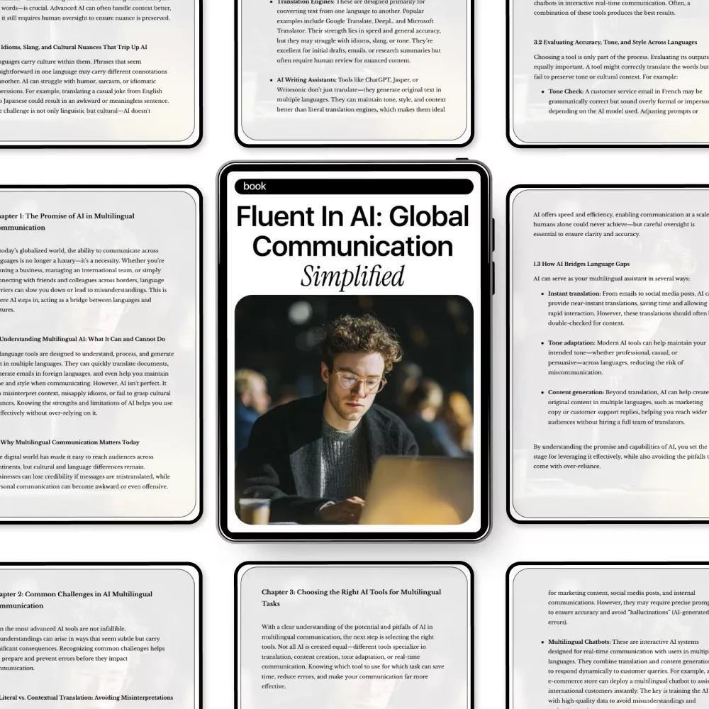 Fluent in AI: Global Communication Simplified | Practical Ebook for ai multilingual communication help, Prompts, Tools & Global Teams - Image 5