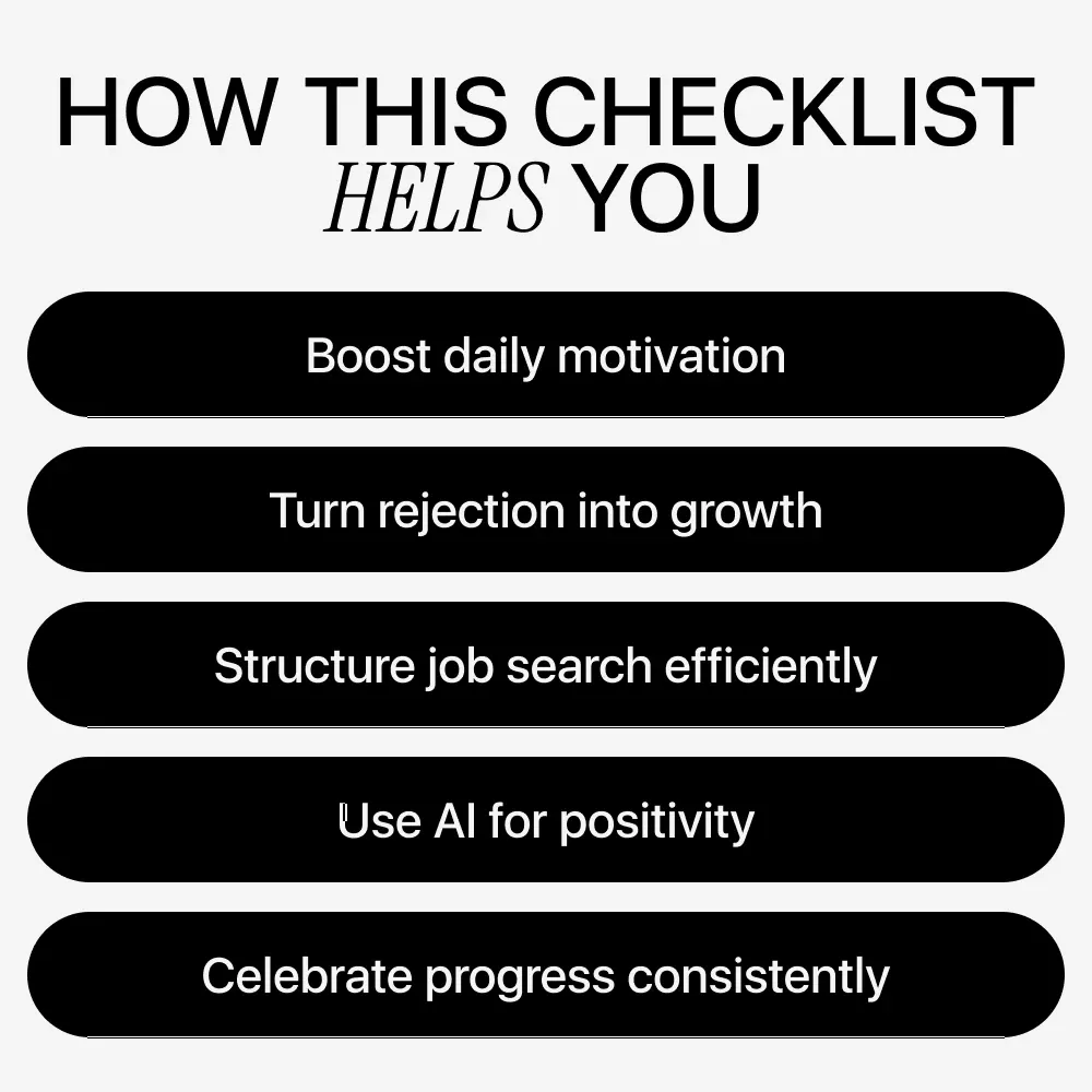 Stay Bright, Job Hunt Strong: AI for Staying Positive During a Long Job Search Checklist | Daily Positivity, Motivation & Career Growth Guide - Image 4