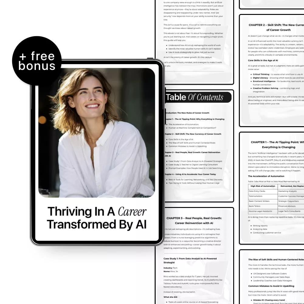 Thriving in a Career Transformed by AI | Ebook Guide on how ai affects career growth, Skills, Upskilling & Future-Proof Careers